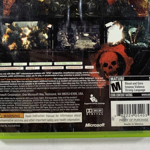 Gears of War Microsoft Xbox 360 Video Game 2006 Complete with Manual Tested - Picture 5 of 6